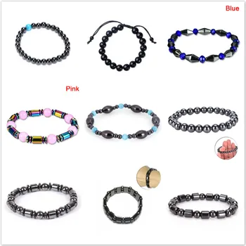 

Weight Loss Stone Magnetic Therapy Slimming Bracelets Women Men Kpop Vintage Black Punk Health Bangle Unique Jewelry