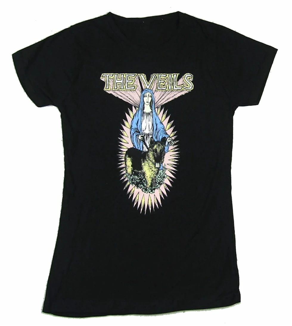 Veils Shepherd Girls Juniors Black T Shirt New Band Merch Festive Tee | Мужская одежда