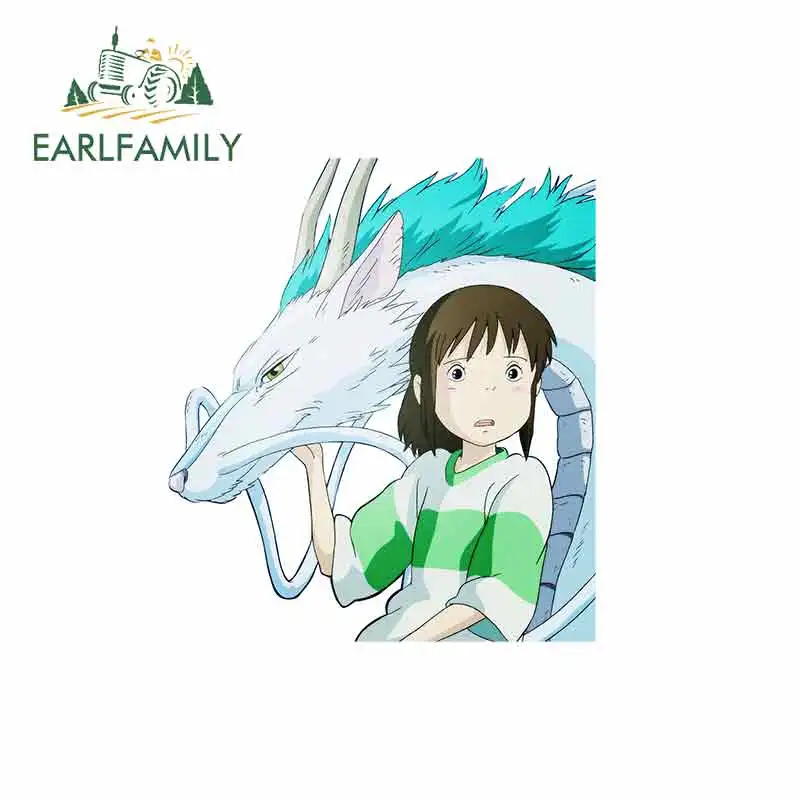 EARLFAMILY 13 см x 12 5 для Хаяо Миядзаки граффити-наклейка с белым драконом и девочкой