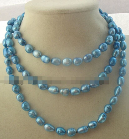 + 02158 ничего себе! Пресноводный жемчуг синий барочное ожерелье 43 &quotприрода |