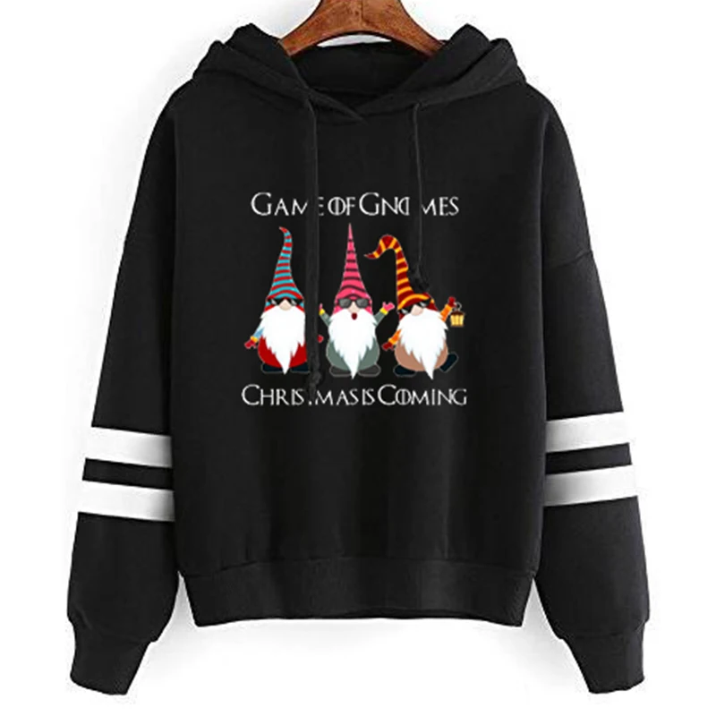  Funny Game of Gnomes Hoodies Women Harajuku Christmas Is Coming Snow Sweatshirt Gothic Woman Print 