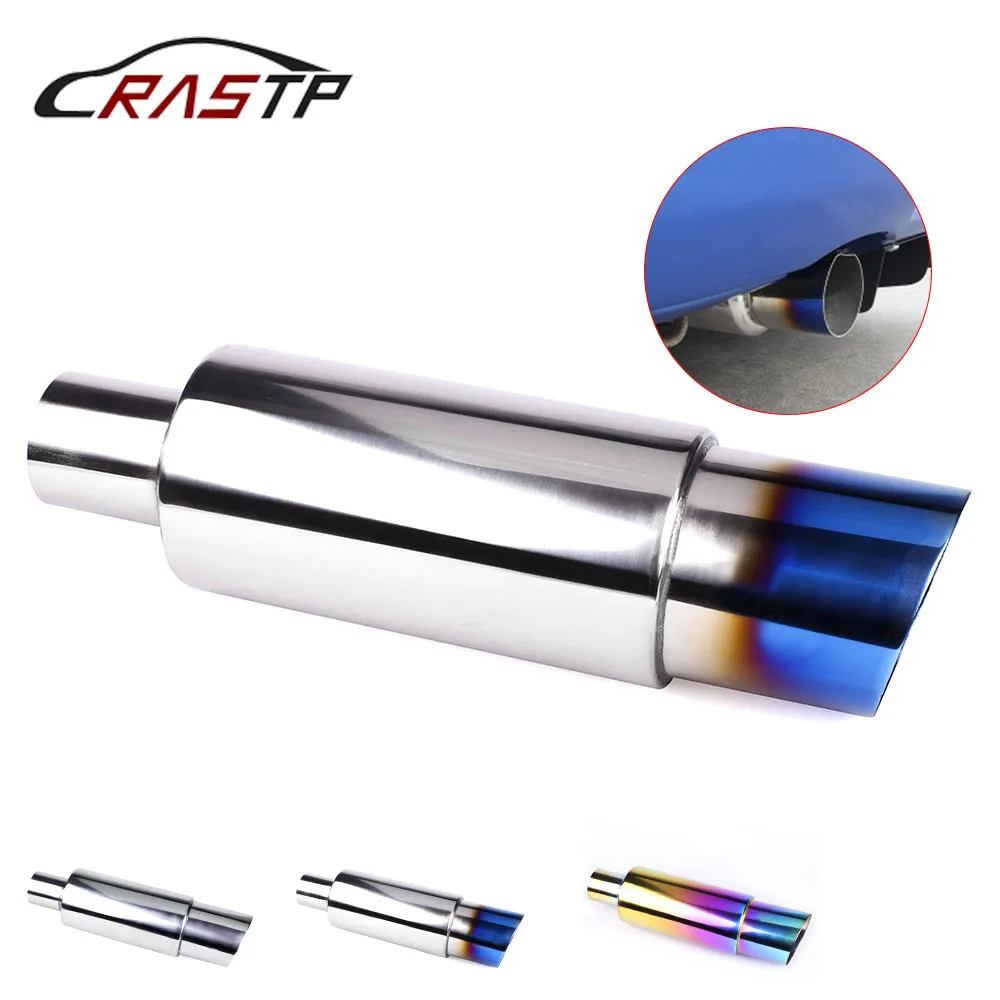 Hi Power Universal 304 Stainless Steel Exhaust Pipe Racing Muffler Exhaust Turbo Car Pipe RS-CR1002-NM motorcycle exhaust muffler