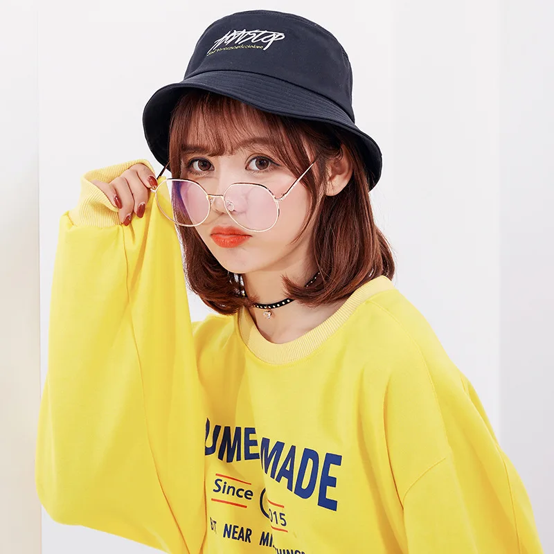 

Japanese-style Bucket Hat Women's Autumn And Winter Lettered Embroidered Bucket Hat Korean-style Casual Versatile Students Large