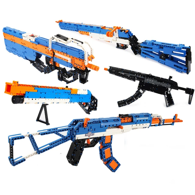 AK47 Military Gun Building Blocks Toy para crianças, 98K Bricks, Conjunto  de armas, M4A1, Elástico, Brinquedos para meninos, crianças - AliExpress