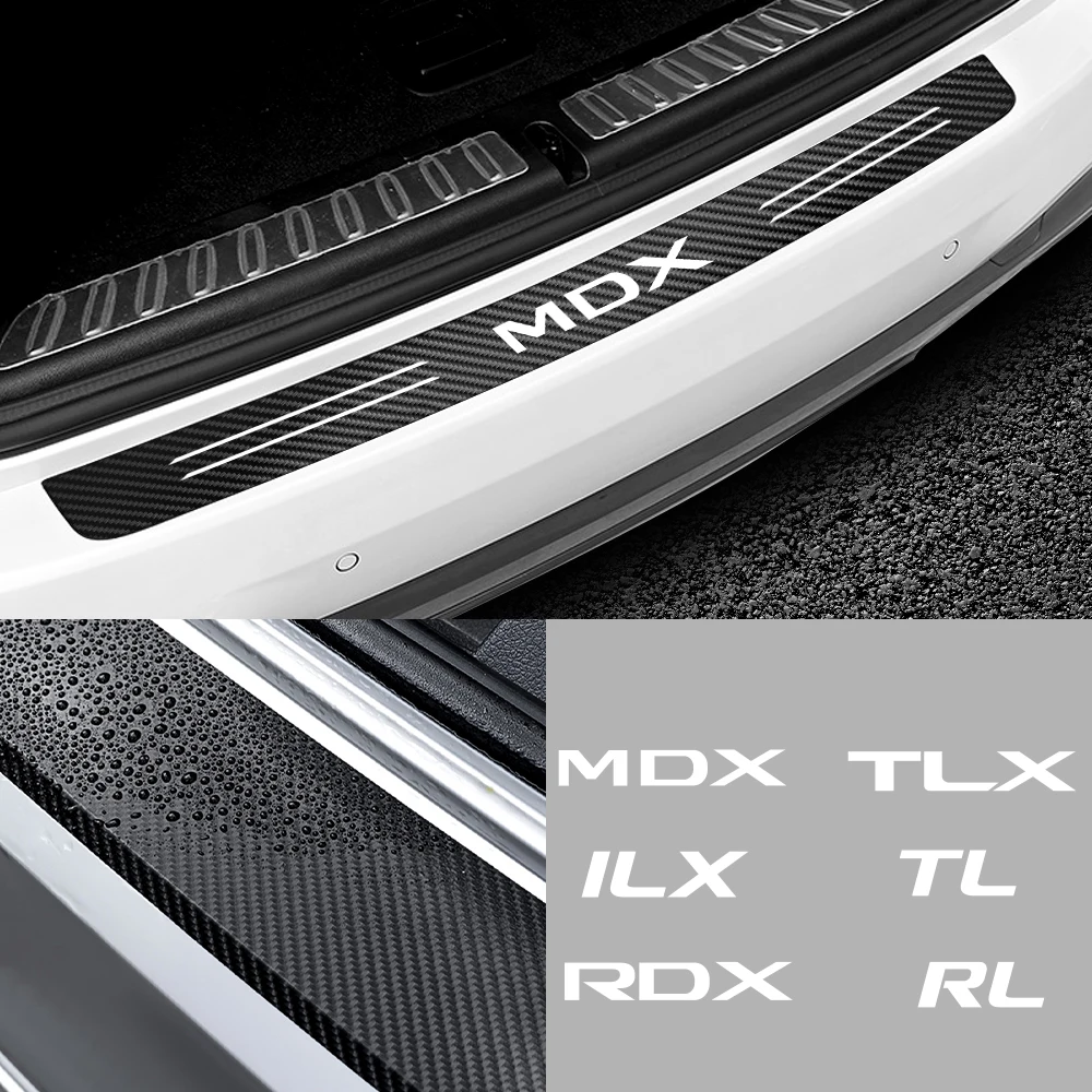 Car New Tail Trunk Carbon Fiber Bumper Decoration Protection Stickers For Acura MDX ILX RDX TLX TL RL Accessories | Автомобили и