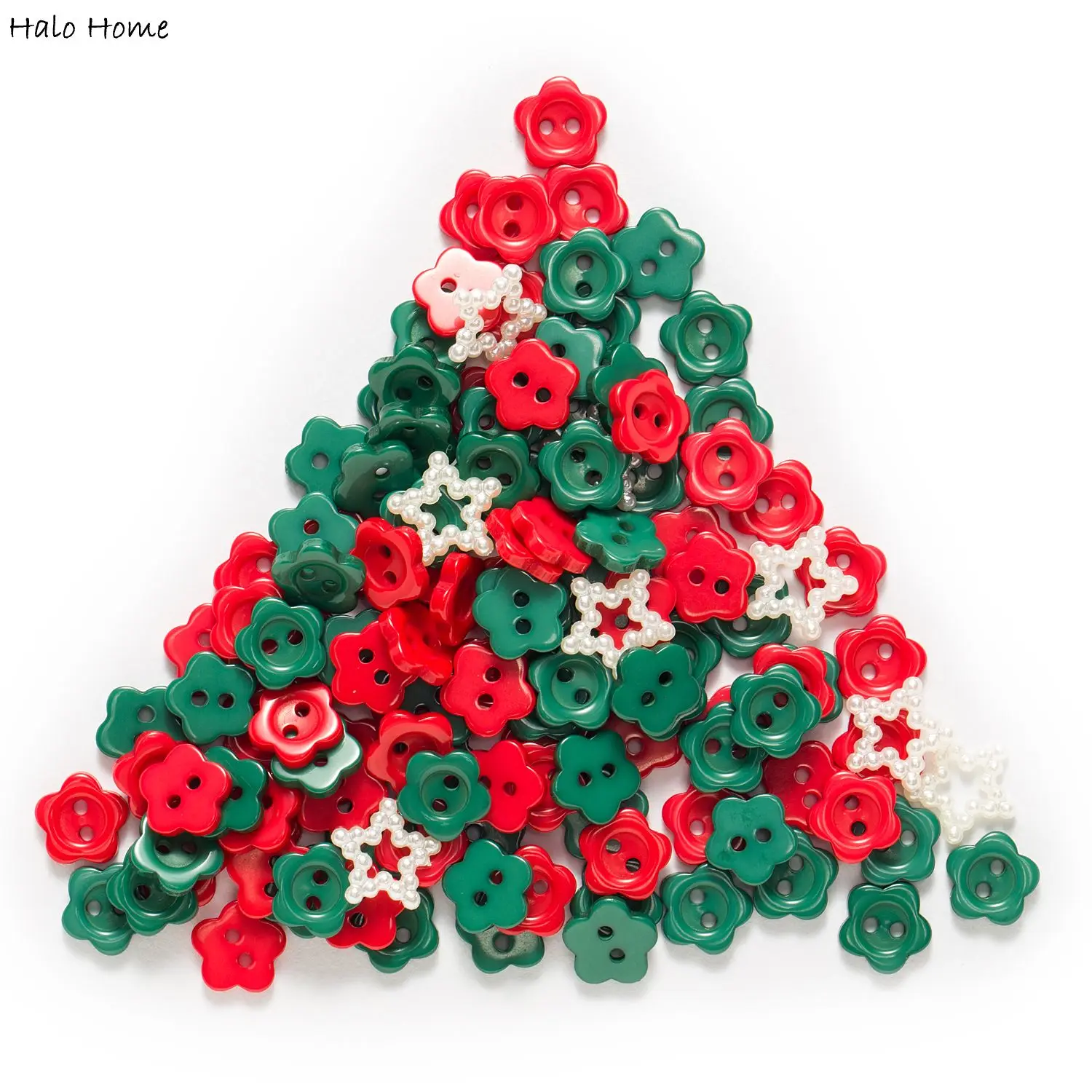 200 шт. с изображением рождественского цветка смолы кнопки для шитья скрапбукинга