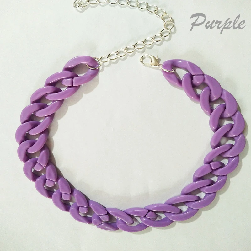 Boho Long Chains Necklaces For Women Colorful Plastic Chain Choker Necklaces Pendants Women Jewelry Gift цепочка чокер