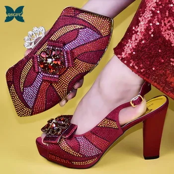 

Italian Design Shoe and Bag Set New 2019 Women Shoes and Bag Set African Wedding shoes Italian Shoes with Matching Bag Set