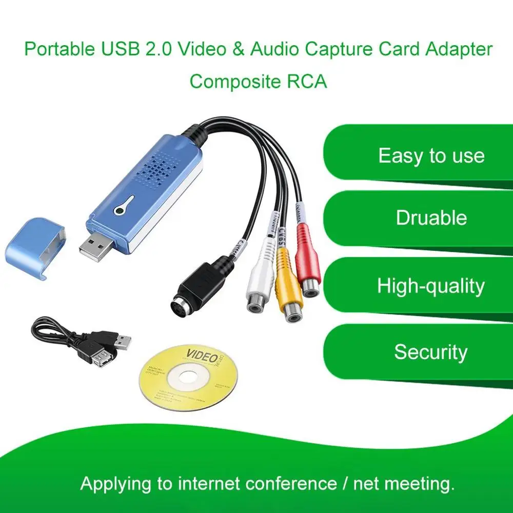 Адаптер для захвата аудио и видео с USB Easycap 2 0 адаптер видеозахвата VHS DVD DVR ТВ карта