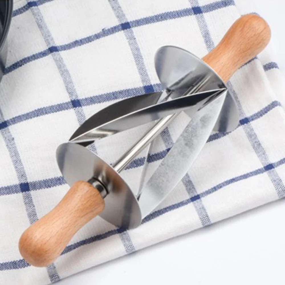 Stainless Steel Croissant Bread Dough Cutter Roller Wheel Pastry Knife Wooden Handle Kitchen Baking | Дом и сад