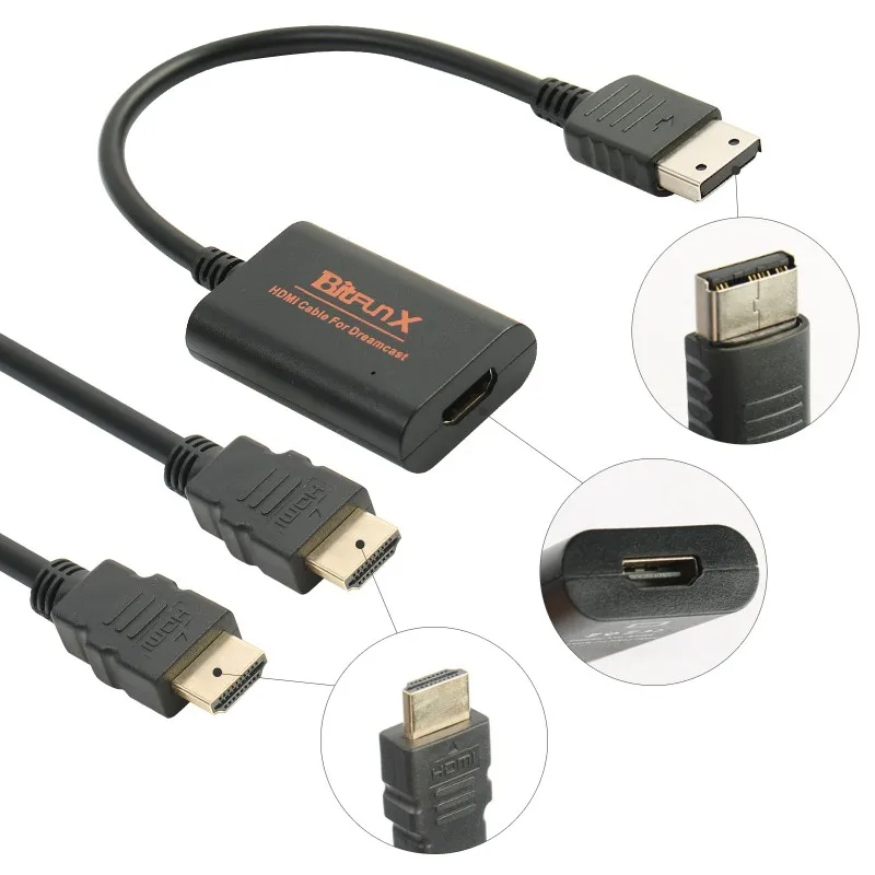 Адаптер Dreamcast hdmi с кабелем HDMI 4K 60 Гц для консолей Sega Dreamcast|Кабели HDMI| |
