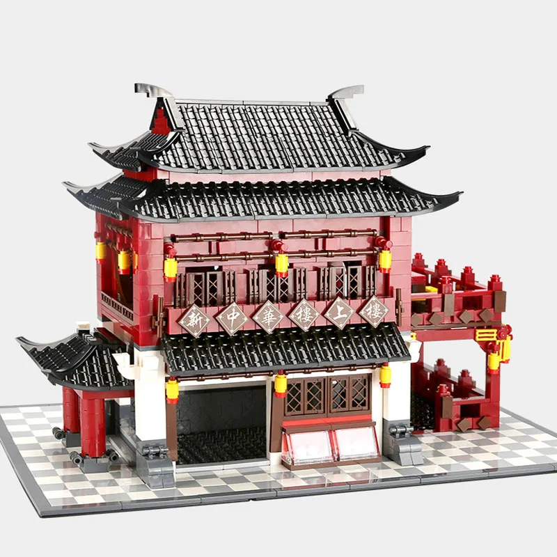 6312 1643 шт китайский Хуэй-стиль, классический старинный отель, строительные блоки, кирпич, сделай сам, собрать детей, развивающие игрушки подарки