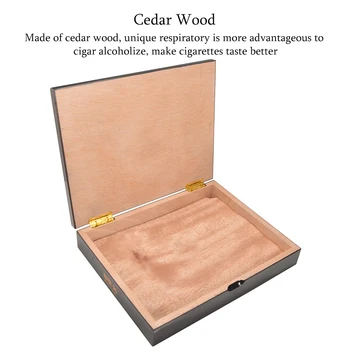 

Humidor with Mellow Cedar Wood Large Capacity Cigarette Storage Accessory Desktop Luxury Cigar Case for Club Elegant Cigar Box