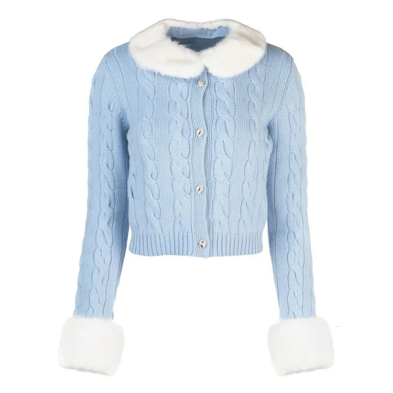 lady Sweet Girl Style Short Fund Sweater Early Autumn Lead Skinny Hemp Flowers Knitting Cardigan ZX512