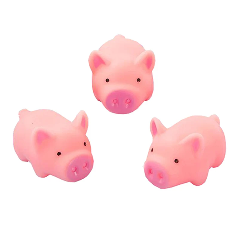 Pig 3 шт./лот, новинка, милые игрушки для собак 4,5 см, розовая кричащая резиновая свинка, игрушки для домашних животных, пищалка, жевательный подарок, украшения для дома - Цвет: Pig