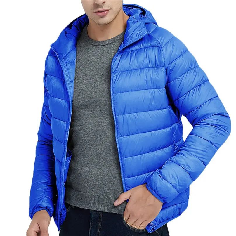Для мужчин осень зима стиль утепленная куртка светильник пуховое хлопковое пальто с капюшоном#4O18# F