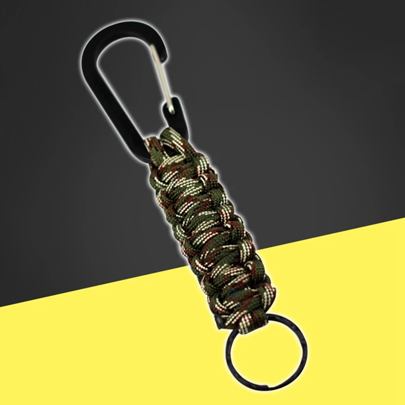 1 шт. EDC открытый набор для выживания парашютный шнур Брелок военный аварийный Паракорд Канатный карабин для ключей 140 кг прочность на растяжение