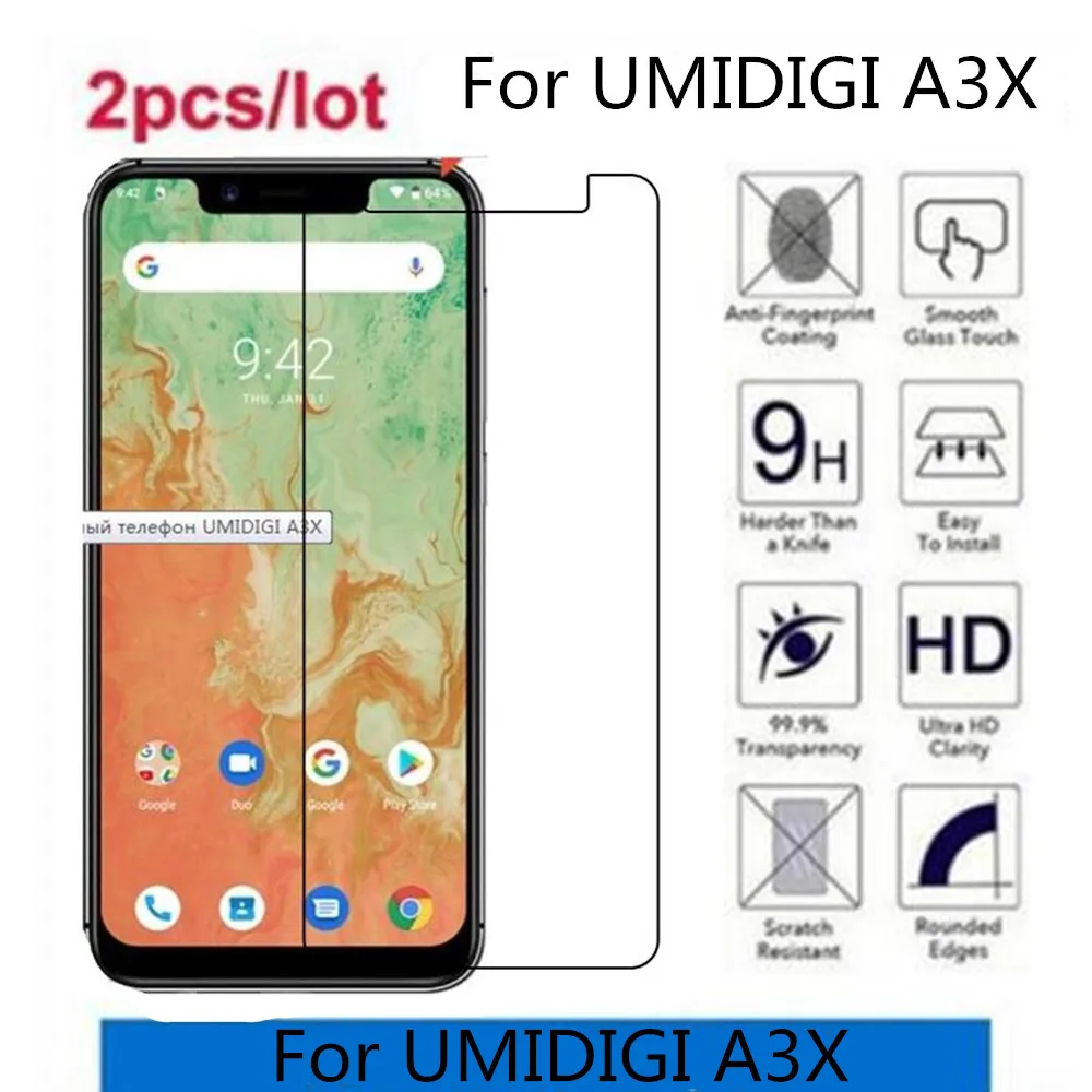 2.5D 9H закаленное стекло для UMIDIGI A3X Защитная пленка для UMIDIGI A3X