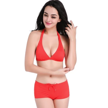 

Sexy Young Girls Bikinis Back Adjustabe-Button Red Swimwear Waist-tie Sexy Swimsuit Bikini Set Bathing Suits swimwear women