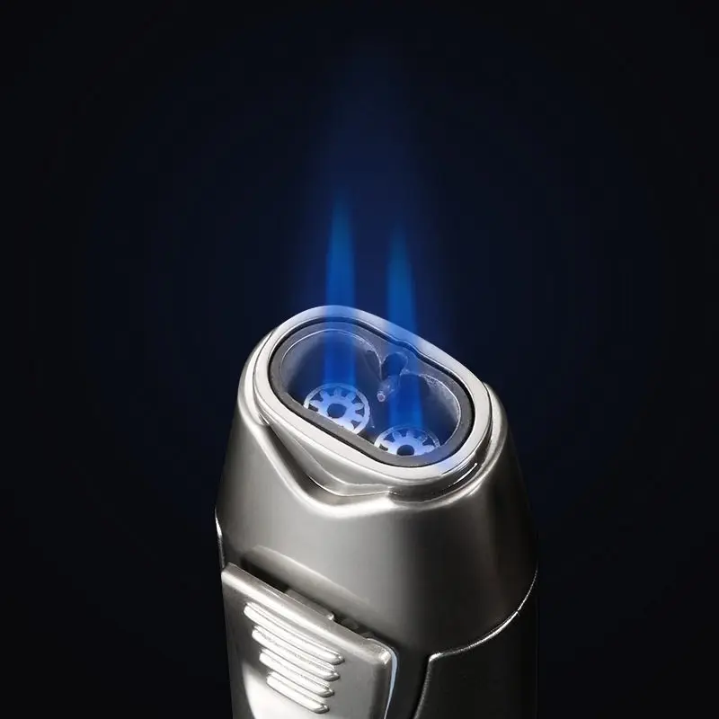 Двойной огонь Портативный сигарета легкие металлические зажигалки