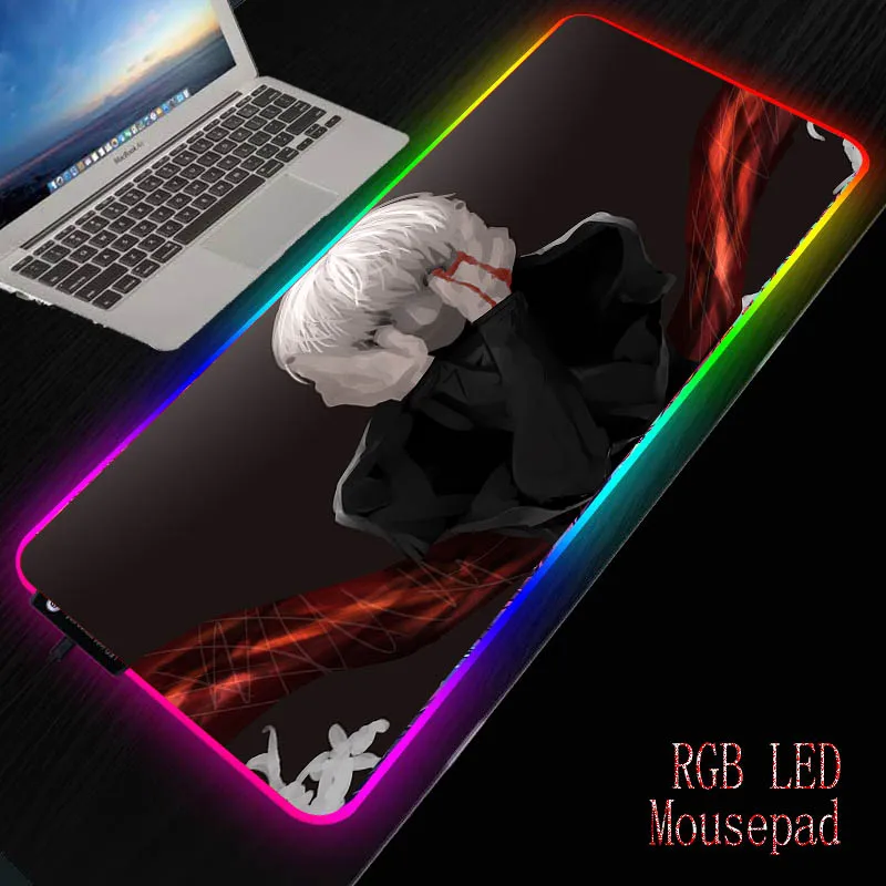 Коврик для мыши MRGBEST с аниме Токийский Гуль игровой коврик со светодиодной RGB