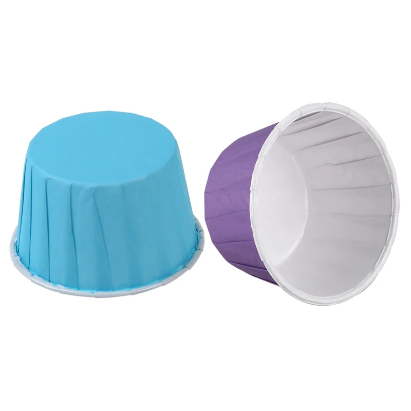 100 Pcs Paper Baking Cup Cake Cupcake Cases Liners Muffin Dessert Wedding Party, 50 Pcs Blue& 50 Pcs Purple