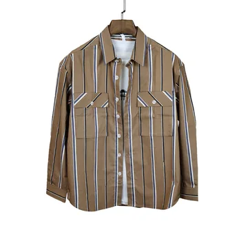 

EWQ / men's wear 2020 spring summer new shirt for male vintage striped printting casual loose long sleeve tops 9Y209604