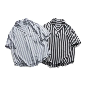 

Men's Casual Fashion Shirt Short Sleeve Men's Hawaiian Shirt Men's Stripe Shirt Men Short Sleeve Shirt Men's Shirt Mens Shirt