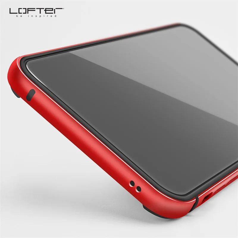 Чехол-бампер Lofter из цельной резины и алюминия для iPhone 11 Pro Max/11/11 Pro, Роскошный Жесткий металлический чехол-рамка - Цвет: Красный
