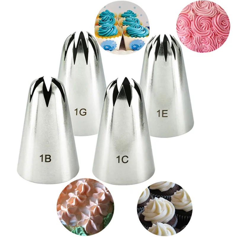 Piping-Nozzles Pastry-Tips Decorating Cookie-Cupcake Cake-Baking Stainless-Steel Icing