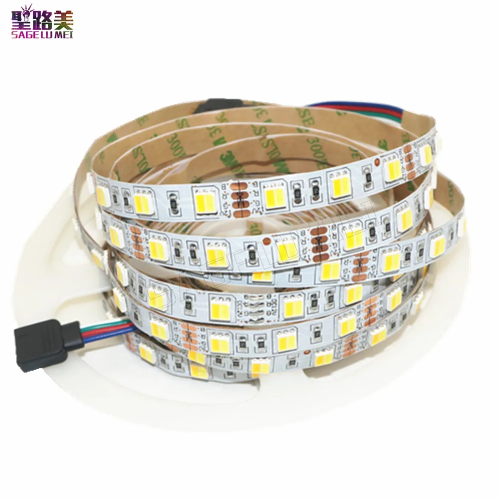 

DC12V Double Color 5050 LED Strip White / Warm White Dual White 2 color in 1 Chip Temperature Adjustable CCT led tape 5m/roll