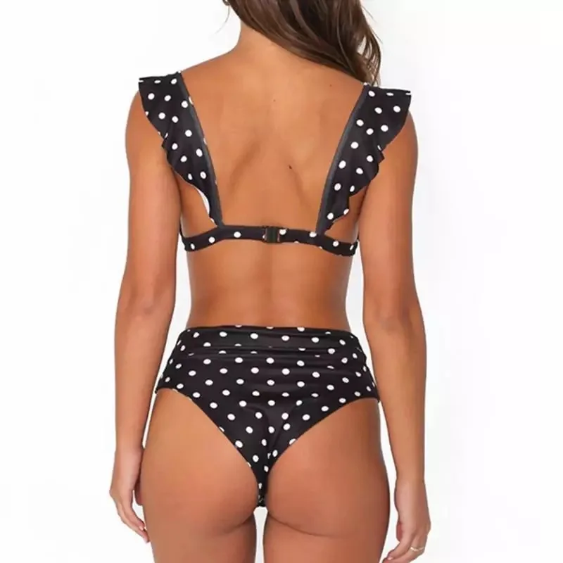 Sexy High Waist Bikini 2019 Women Swimwear Push Up Swimsuit Ruffle Bathing Suit Polka Dot Biquinis Summer Beach Wear Female S-XL