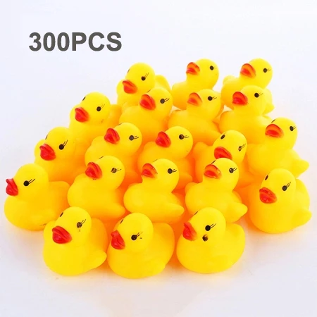 60-120pcs Baby Bath Ducks Shower Water Toys  Swimming Pool Float Squeaky Sound Rubber Ducks Toys for Childre Gifts 8