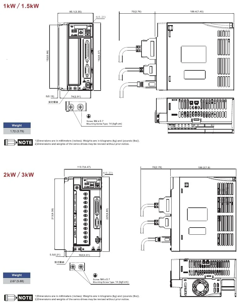 Delta 2 кВт 3PH 220 в 3000 об/мин AC Серводвигатель привод комплект 2000 Вт 6.37нм 100 мм ECMA-C21020RS+ ASD-B2-B и 3 м кабель