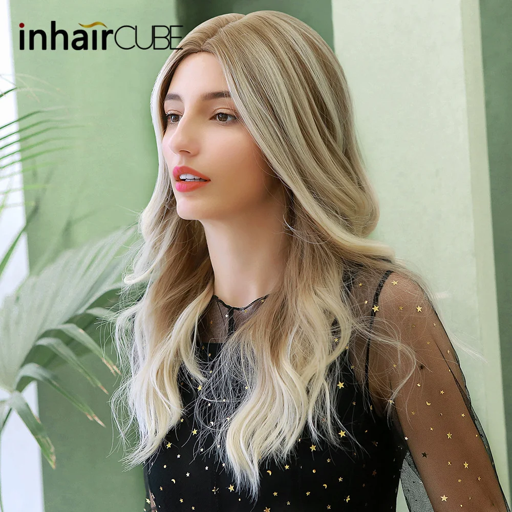 Inhaircube синтетические парики Смешанные цвета блонд/коричневый корень