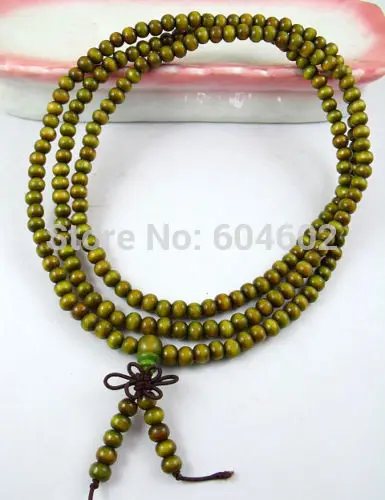 3 4 мм Тибетский буддизм 216 Зеленое Дерево Мала ожерелье|mala necklace|necklace necklacewood necklace |