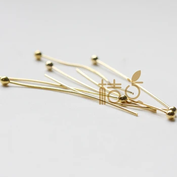

100 Pieces Brass Ball Pin Brass Base Head Pins-50x0.6mm (3451C)