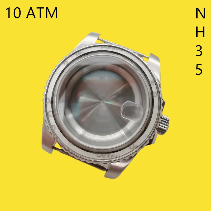 40 мм сапфировое стекло ss 10ATM чехол для часов подходит NH35 NH36 автоматический