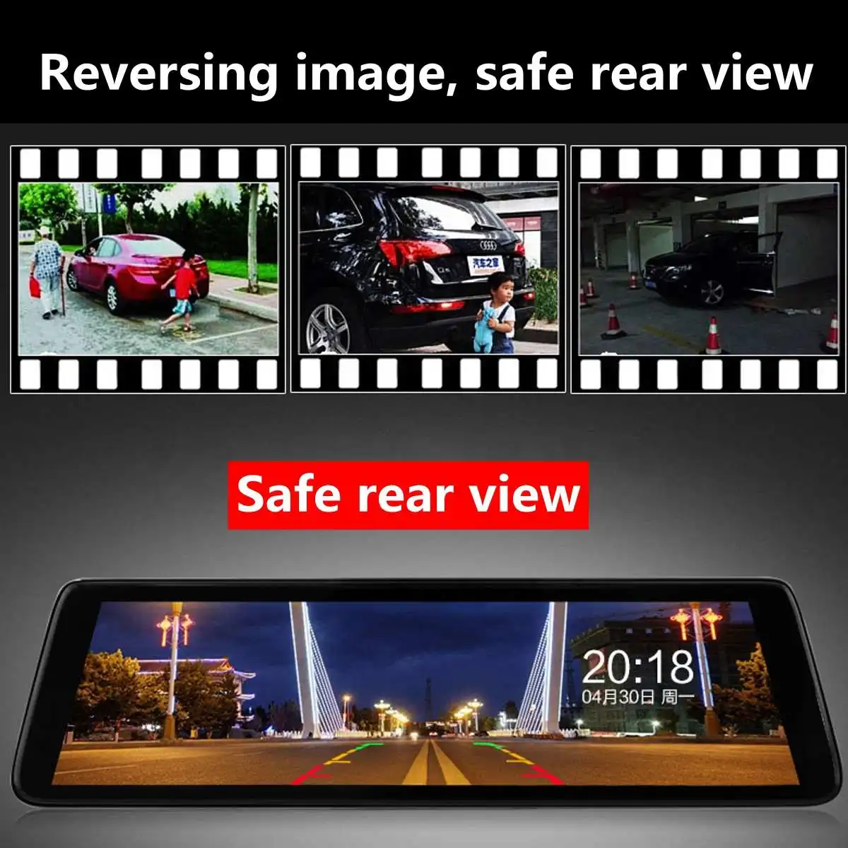 Full HD 1080P Автомобильный видеорегистратор Камера авто 10 дюймов зеркало заднего вида цифровой видеорегистратор двойной объектив регистратор видеокамера