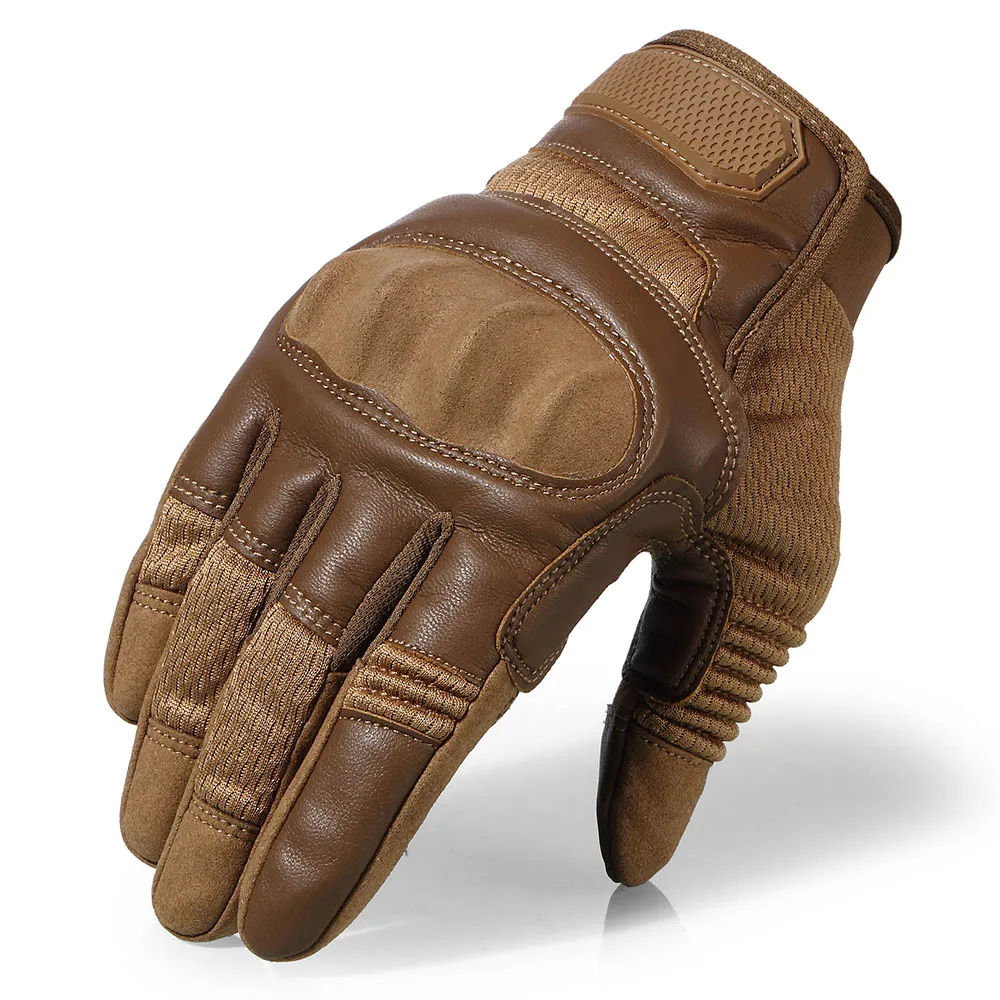 Full Finger Brown Тактические перчатки с жестким каркасом для сенсорного из искусственной экрана, армейские военные боевые страйкбольные для стрельбы на открытом воздухе, Охота,пейнтбола, охоты, мужские перчатки с полным пальцем - Цвет: Full Finger Brown