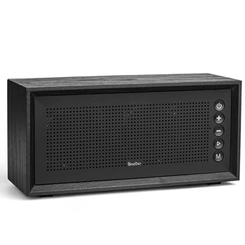 

OneDer V2 Bluetooth Portable Speaker Wireless Stereo Smart Bluetooth Speaker with 10W HD Sound and Bass Wood-Black