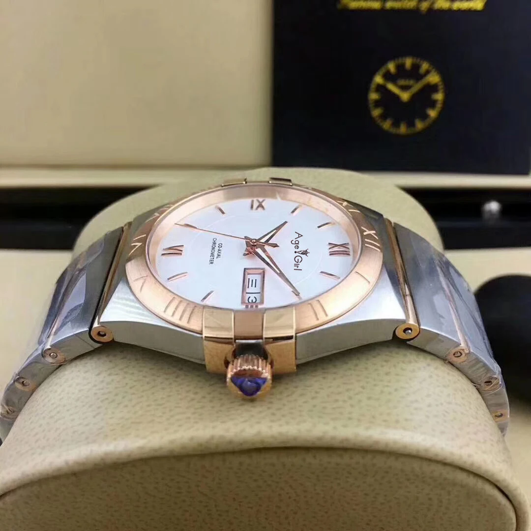 

Luxury Brand New Men Silver White Automatic Mechanical Stainless Steel Sapphire Watch Gold Rose Rome Diamond Daydate Black AAA+