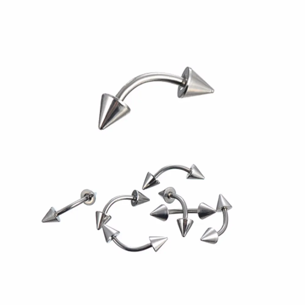 85Pcs Silver Tongue Eyebrow Lip Belly Navel Ring Stainless Steel Piercing Body Jewelry 8 Styles Wholesale