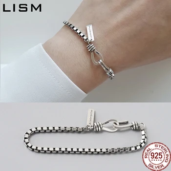 

LISM Hot Selling 925 Sterling Sliver Vintage Pattern Open Bracelet Bangle Handmade In Thailand For Women Men Personality Bangle