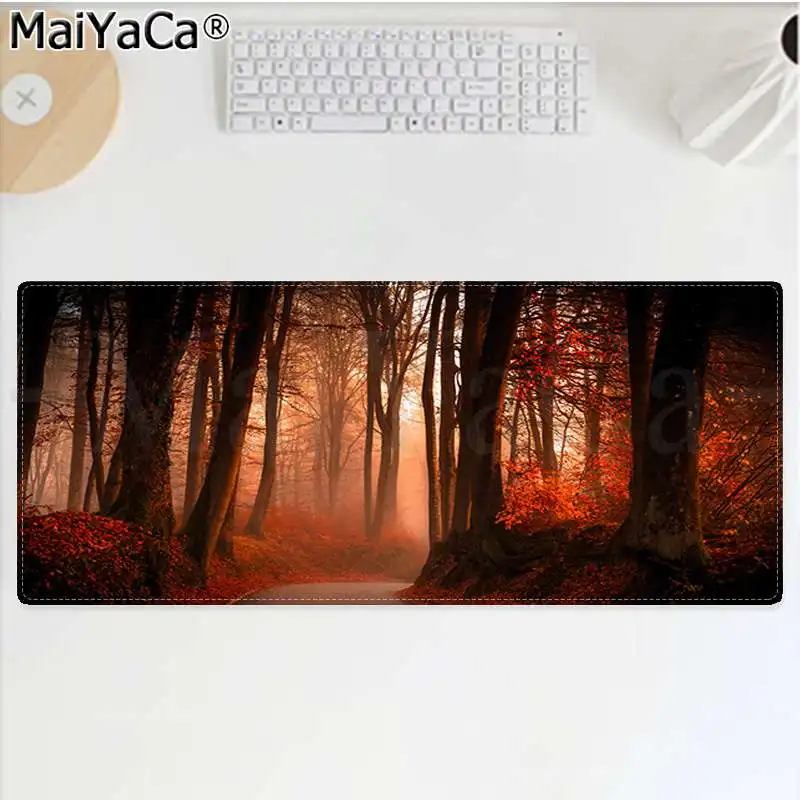 MaiYaCa нескользящий ПК Природа синий лес Блокировка края коврик для мыши игры большой коврик для мыши клавиатуры коврик