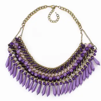 

2020 Vintage Gold Chain String Braided Latest Model Necklace Chunky Statement Pendant Fashion Necklace Women Jewelry