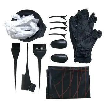 

9Pcs Hair Coloring Tool Kits Hair Dyeing Brushes Hair Oil Treatment Bowl Ear Cover Disposable Cloak Shower Caps Hair Salon Tool