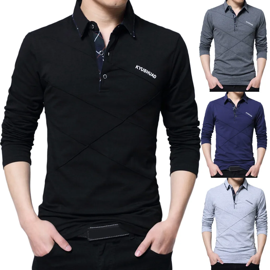 Camisa Masculina мужская Осенняя Зимняя Повседневная Базовая Модная хлопковая рубашка с длинными рукавами на пуговицах с отворотом, топы, блузки размера плюс 5XL