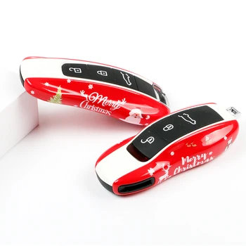 

Christmas Key Cover Case For Porsche For Panamera Macan Cayenne 911 9YA 971 New Year Ornament Christmas Decoration Holiday Gift
