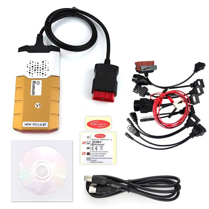 Новинка. R0 Vci Vd Tcs Pro авто грузовик для Delphis Ds150e Профессиональный диагностический инструмент+ 8 автомобильных диагностических кабелей - Цвет: No Bluetooth